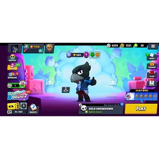 Brawl Stars: 7108 Trophies 31 Brawlers Crow | Sandy | Rosa | Shelly | Mortis | Tick + 9 Skins ✅ Auto Delivery ✉️ Full Access