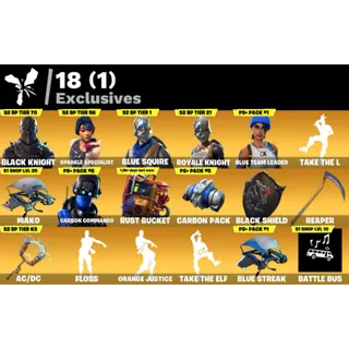 Fortnite: 36 SKINS Black Knight | Sparkle Specialist | Blue Squire | Take The L | Mako ✅ All Platforms ✉️ Full Access