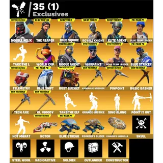 Fortnite: 111 SKINS  Save The World Founder's Super Deluxe Edition | Double Helix | The Reaper ✉️ Full Access (Mail Changeable)