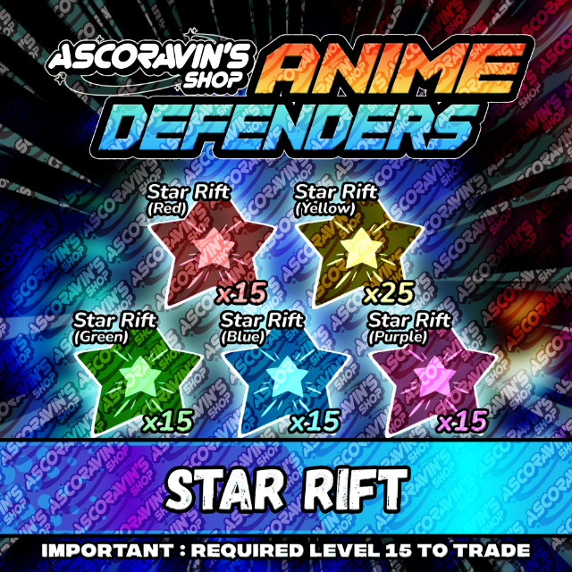 Anime Defenders Star Rift - Roblox Game Items - Gameflip