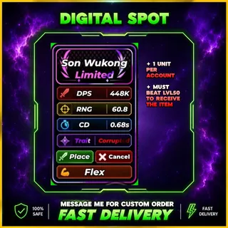 SUN WUKONG LIMITED 448K DPS | Defend ur base with anime