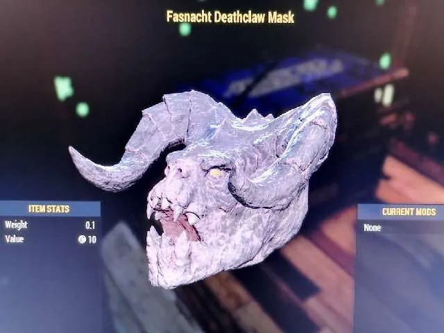 Apparel | Fasnacht Deathclaw Mask - Fallout 76 Game Items - Gameflip