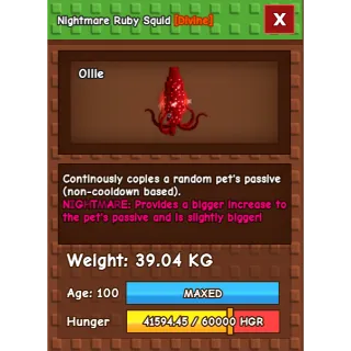 Nightmare Ruby Squid Age 100 38-39kg max