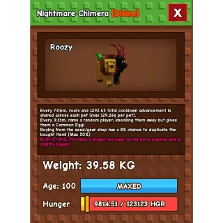 Nightmare Chimera Age 100 38-39kg max