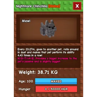 Nightmare Chinchilla 100 38-39kg max