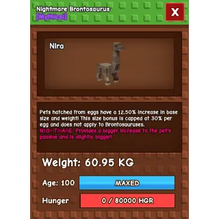 Huge Nightmare BRONTO Age 100 60.95 kg 12.5% PASSIVE