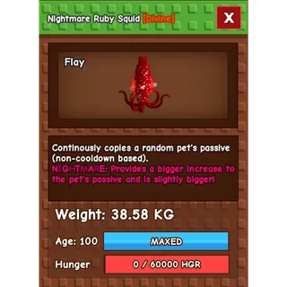 Nightmare Ruby Squid Age 100 38-39kg max