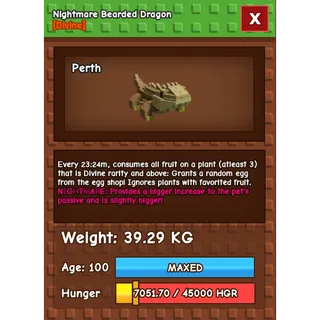 Nightmare Bearded Dragon 100 38-39kg max