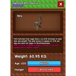 Huge Bronto Nightmare Age 100 60+kg