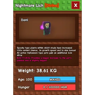 Nightmare Huge Reaper Age 100 38-39kg max