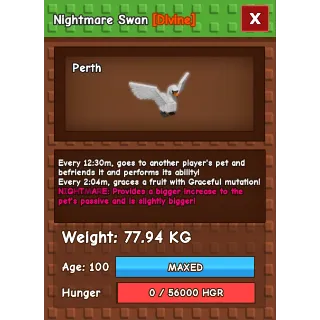 Titanic Nightmare Swan 77.94 KG