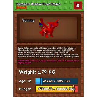 Nightmare Rainbow Hatch Frost Dragon