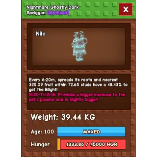 Nightmare Ghostly Dark Spriggan Age 100 38-39kg max