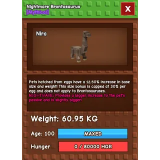 Huge Bronto Nightmare Age 100 60+kg