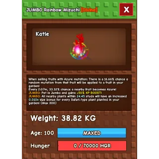 Huge Rainbow Hatch Mizuchi MAX AGE 100