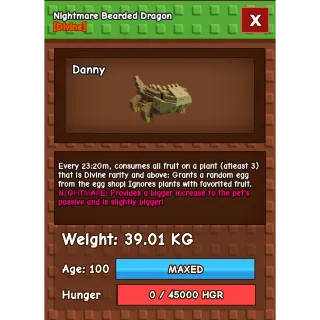 Nightmare Bearded Dragon 100 38-39kg max