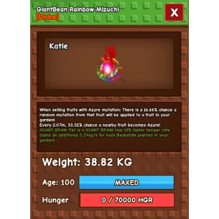 Huge Rainbow Hatch Mizuchi MAX AGE 100