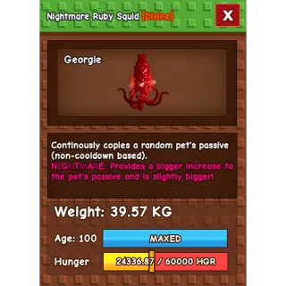 Nightmare Ruby Squid Age 100 38-39kg max