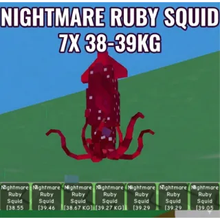 7x Nightmare Ruby Squid Age 100 38-39kg max