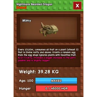 Nightmare Bearded Dragon 100 38-39kg max