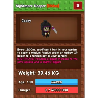 Nightmare Huge Reaper Age 100 38-39kg max