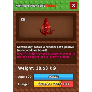 Nightmare Ruby Squid Age 100 38-39kg max