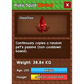 Nightmare Ruby Squid Age 100 38-39kg max
