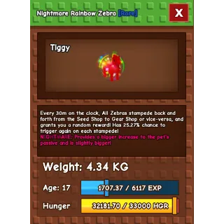 Nightmare Rainbow Hatch Zebra 
