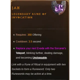 5x JAH RUNE DIABLO 4 DIABLO IV S15 Softcore - Any Platform - Fast Delivery