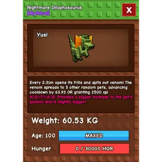 Huge Nightmare Dilophosaurus / Dilo Age 60+kg max