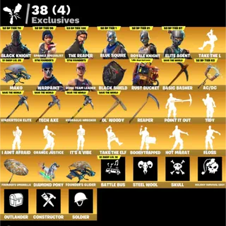 Fortnite account - Black knight - Reaper - Mako Glider - STW Skins - Tidy emote - 106 skins full access