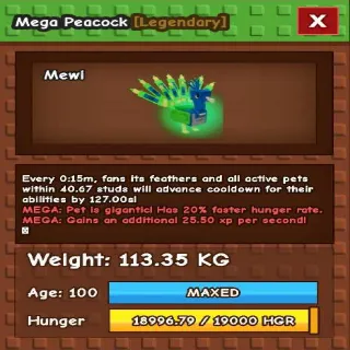 Mega Peacock 113kg