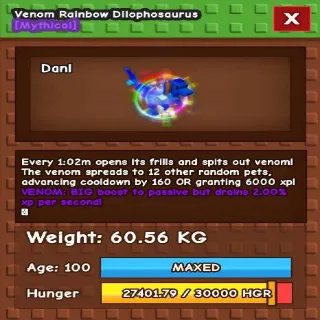 Rainbow Hatch Dilophosau