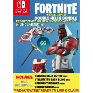 NEW/UNUSED NINTENDO ACCOUNT WITH "PRE-REDEEMED/UNCLAIMED" FORTNITE DOUBLE HELIX BUNDLE $7500 (PLEASE READ DESCRIPTION)