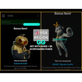 Fortnite Gold Punk + Ghost Monk Outfits (USA Code)