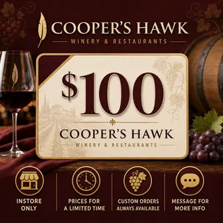 $100.00 USD COOPER HAWK GIFT CARDS