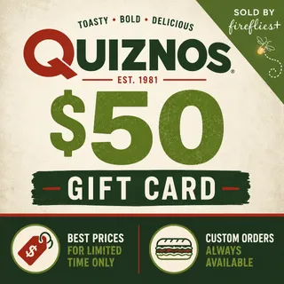 $50.00 USD QUIZNOS GIFT CARDS