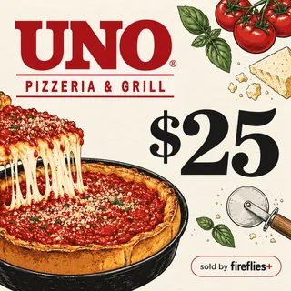 $25.00 USD UNO PIZZERIA & GRILL GIFT CARDS