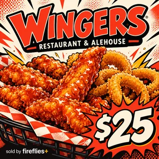 $25.00 USD WINGERS RESTAURANT & ALEHOUSE GIFT CARDS