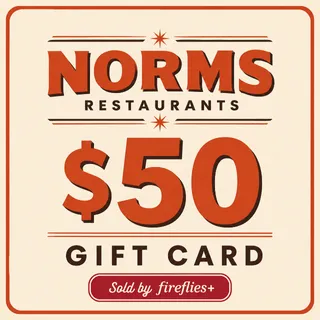 $50.00 USD NORMS RESTAURANTS GIFT CARDS