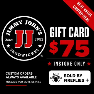 $75.00 USD JIMMY JOHN'S GIFT CARDS