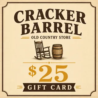 $25.00 USD CRACKER BARREL OLD COUNTRY STORE GIFT CARD