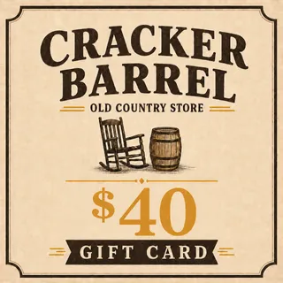 $40.00 USD CRACKER BARREL OLD COUNTRY STORE GIFT CARDS