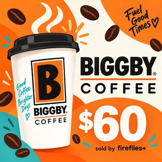 $60.00 USD BIGGBY COFFEE GIFT CARDS