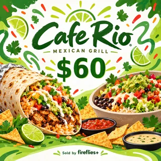 $60.00 USD CAFE RIO GIFT CARDS