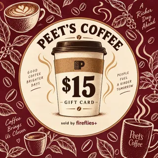 $15.00 USD PEETS COFFEE GIFT CARDS