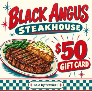 $50.00 USD BLACK ANGUS STEAKHOUSE GIFT CARDS