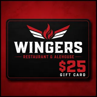 $25.00 USD WINGERS RESTAURANT & ALEHOUSE GIFT CARDS