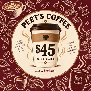 $45.00 USD PEETS COFFEE GIFT CARDS