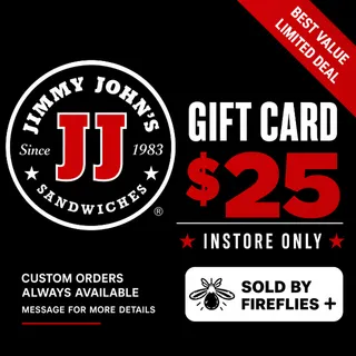 $25.00 USD JIMMY JOHN'S GIFT CARDS